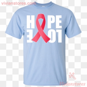 Breast Cancer Awareness Ribbon Hope T Shirt Vivianstores - Shirt, HD Png Download - breast cancer pink ribbon png