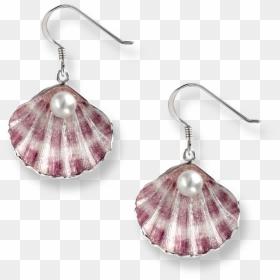 Nicole Barr Designs Sterling Silver Shell Wire Earrings - Earrings, HD Png Download - purple shell png