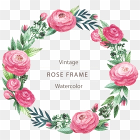 Blooming Beautiful Flowers Hand Painted Garland Decorative - Transparent Free Floral Frame, HD Png Download - flowers frame png