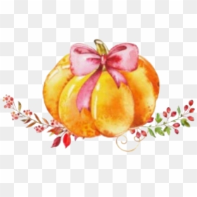 #watercolor #pumpkin #bow #halloween #thanksgiving - Little Pumpkin Boy Baby Shower, HD Png Download - watercolor pumpkin png