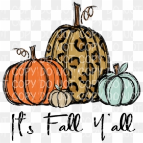 Its Fall Y All Leopard Pumpkin, HD Png Download - watercolor pumpkin png
