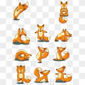 Transparent Fox Clip Art - Yoga Fox, HD Png Download - cute fox png