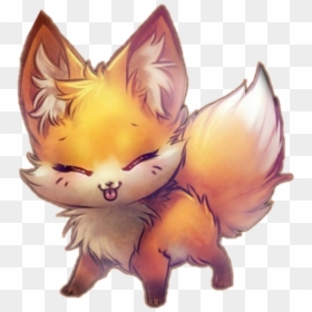#freetoedit #cute #fox #anime #kawaiisticker #kawaii - Chibi Fennec Fox Drawing, HD Png Download - cute fox png