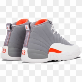 Jordan 12 Jumpman Orangs And Gray - Nike, HD Png Download - jordan 12 png