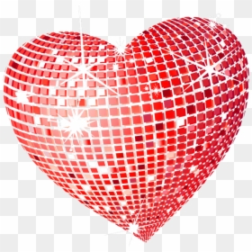 Red Disco Heart Png - Transparent Background Sparkle Heart, Png Download - soccer heart png