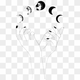 #freetoedit #witchcraft #moon #hands #witch - Moon In Hands Png, Transparent Png - hands drawing png