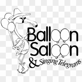 Balloon Saloon & Singing Telegrams Logo Black And White - Balloon, HD Png Download - balloon drawing png