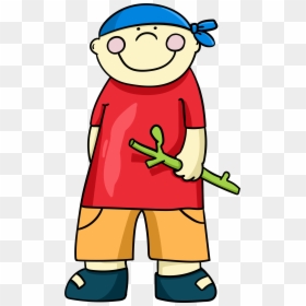 Peoples, Boy, Stick, Child - Boy With Stick Clipart, HD Png Download - child clipart png