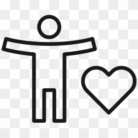 An Illustrated Black And White Icon Depicting A Person - Heart, HD Png Download - herman miller logo png