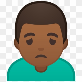 Man Frowning Medium Dark Skin Tone Icon - Man Facepalming Emoji Png, Transparent Png - frown emoji png