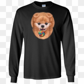 Cream Pomeranian Dog Lick Rainbow Lollipop - T-shirt, HD Png Download - rainbow lollipop png