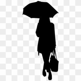 Silhouette, HD Png Download - umbrella silhouette png