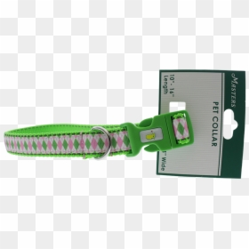 Masters Green & Pink Argyle Dog Collar - Leash, HD Png Download - pet collar png
