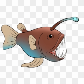 How To Draw Angler Fish - Anglerfish Drawing, HD Png Download - angler fish png