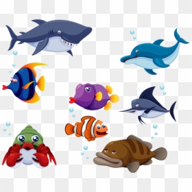 Fish Cartoon Clip Art - Cartoon Great Barrier Reef Animals, HD Png Download - angler fish png