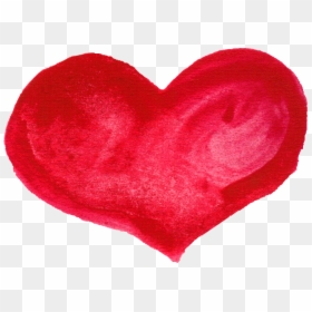 Red Watercolor Heart - Painted Heart Transparent, HD Png Download - water color heart png