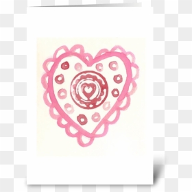 Heart With Lace Greeting Card - Heart, HD Png Download - water color heart png