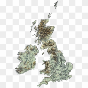 Physical Map British Isles Ref 1926 Clear - Uk Ufo Sightings Map, HD Png Download - clear.png