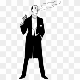 Smoking In A Tuxedo - Cartoon Man In Tux, HD Png Download - white tuxedo png