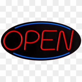 Oval Red & Blue Led Open Sign With 8 Modes And 10 Speed - Open Sign Png, Transparent Png - neon open sign png