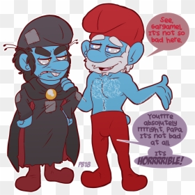 Papa Smurf X Smurfette, HD Png Download - gargamel png