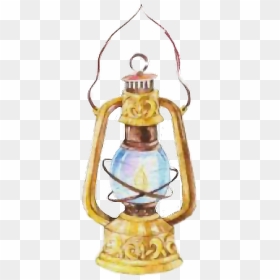 #lantern #watercolor #light #camping #ornate #lighteffect - Watercolor Painting, HD Png Download - gold light effect png