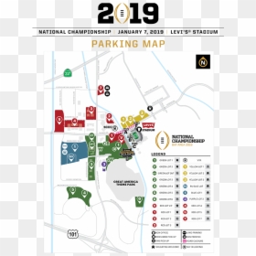 2019 Cfp Levi"s Stadium Parking Map - Clemson Football Parking Map 2019, HD Png Download - college football png