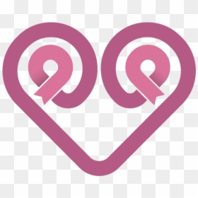 Heart Shaped Ribbon - Pink Ribbon, HD Png Download - salud icono png