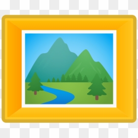 Framed Picture Icon - Frame Emoji Png, Transparent Png - landscape icon png