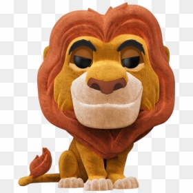 Flocked Mufasa Lion King Pop, HD Png Download - lion king simba png