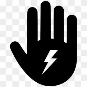 Energy Lightning Power Electric Electricity Hand Stop - Power Hand Icon Png, Transparent Png - electricity icon png