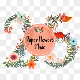 Number 5 With Flowers, HD Png Download - paper flowers png