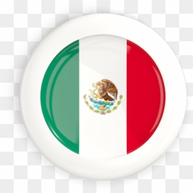 White Framed Round Button - Flag Mexico Icon Round Transparent, HD Png Download - back button icon png