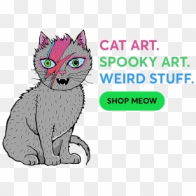 Dav#bowie Cat Home Art - White Stuff Clothing, HD Png Download - giant monster png