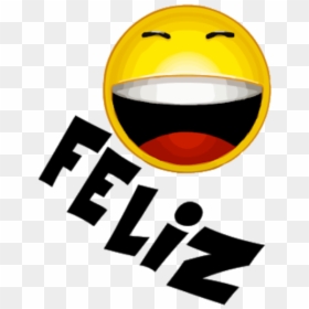 #feliz #portuguese #happy #text #emoji #smile #yellow - Smiley, HD Png Download - emoji feliz png