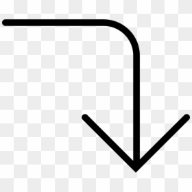 Rounded Angle Arrow Pointing Down - Arrow Pointing Right And Down, HD Png Download - arrows pointing down png