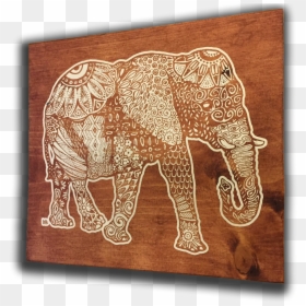 Wood Elephant, HD Png Download - elephant drawing png