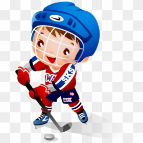 Hockey Png Download Image - Boy Playing Hockey Cartoon, Transparent Png - hockey player silhouette png