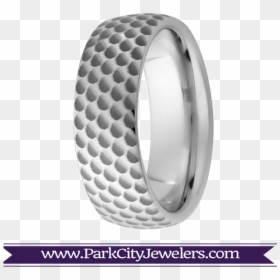 Golf Ball Domed Comfort Fit Band - Titanium Ring, HD Png Download - crossed golf clubs png