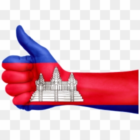 Cambodia Flag Hand, HD Png Download - cambodia flag png