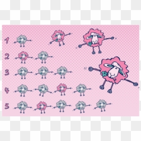 Counting Sheep Rectangular Placemat "  Class= - Cartoon, HD Png Download - pink sheep png