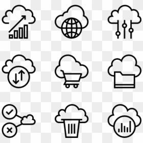 Hand Drawn Social Media Icons Png, Transparent Png - cloud computing icon png