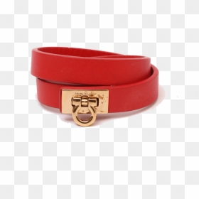 Salvatore Ferragamo Gancini Double Wrap Leather Bracelet - Belt, HD Png Download - ferragamo logo png