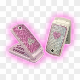 Pink Glitter Flip Phone, HD Png Download - phone png transparent background