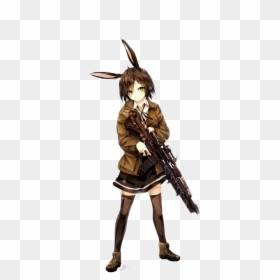 #bunny #anime #girl #gun #freetoedit - Anime Girl With Gun Render, HD Png Download - anime girl with gun png