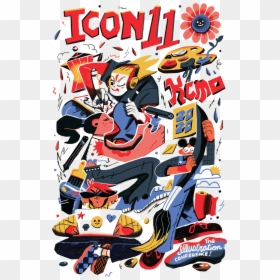 Icon11 Poster Illustration By Kelsey Wroten - Cartoon, HD Png Download - comic book icon png