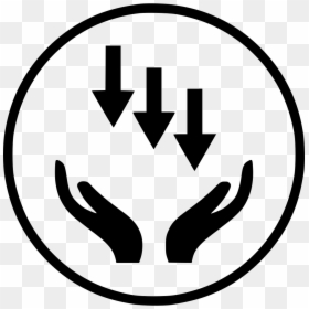 Hands Hand Arrows Down Revenue Interest - Hand Logo White Png, Transparent Png - revenue icon png