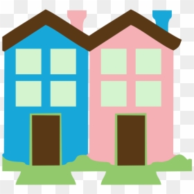 2 Neighbour Houses Color Icon Image - House, HD Png Download - roof icon png