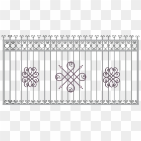 Wrought Iron Fence Gate Grille - Wrought Iron Grill Texture, HD Png Download - mobster silhouette png