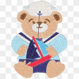 Matriz Bordado Ursinho Marinheiro , Png Download - Cross-stitch, Transparent Png - ursinho marinheiro png